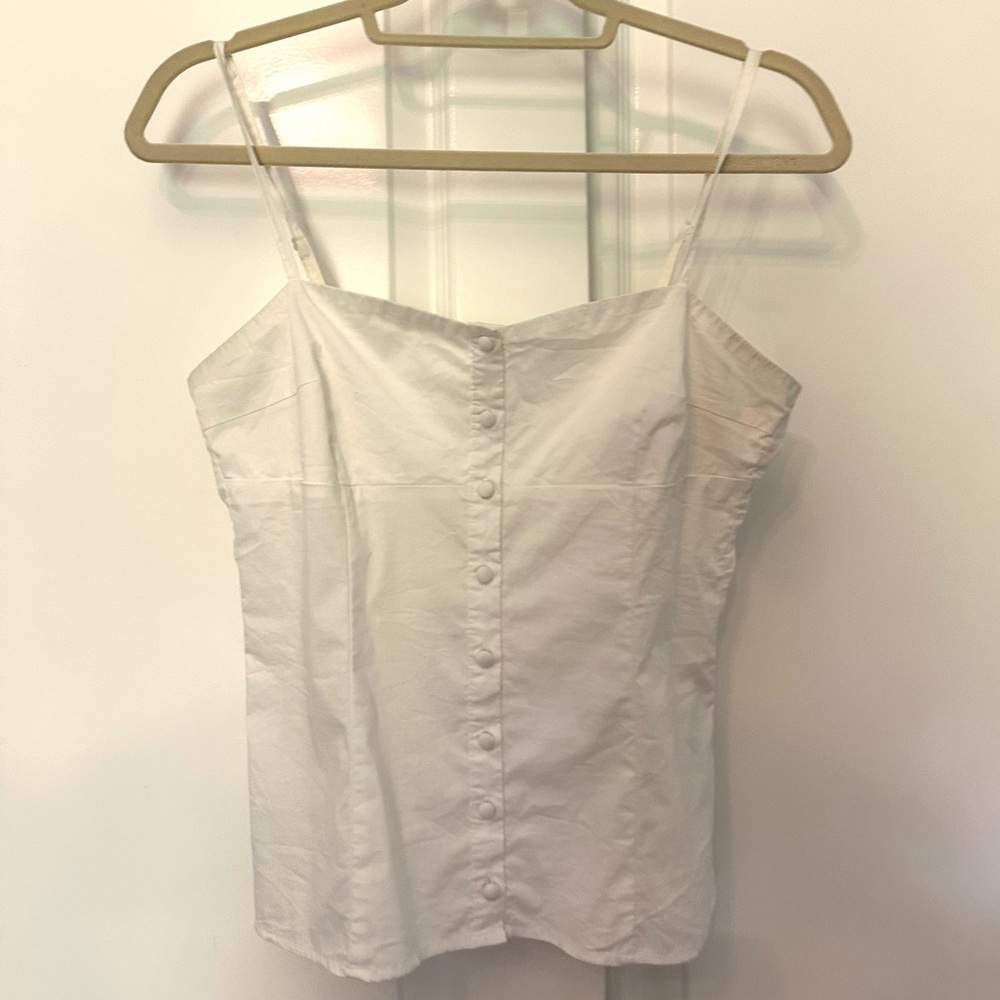 White Button Up Tank Top